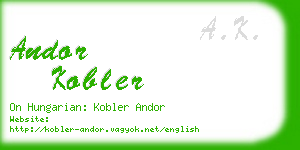 andor kobler business card